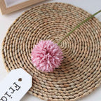 Silk Ball Chrysanthemum Fuchsia Artificial Flowers 10pcs Faux Pom pom Mums for Home Decor