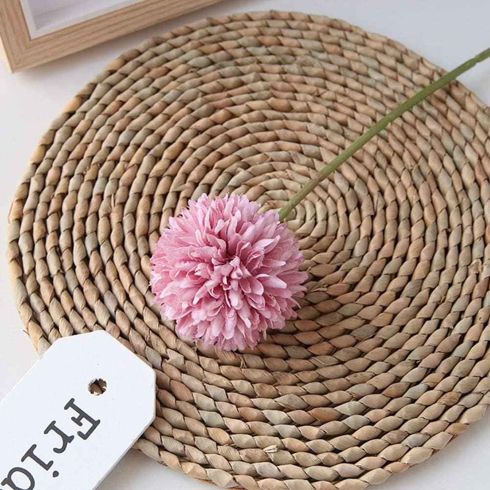 Silk Ball Chrysanthemum Fuchsia Artificial Flowers 10pcs Faux Pom pom Mums for Home Decor