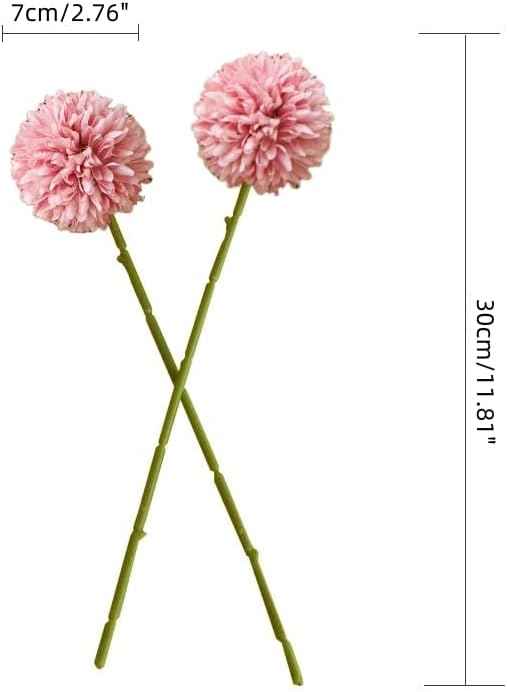 Silk Ball Chrysanthemum Pink Artificial Flowers 10pcs Faux Pom pom Mums for Home Decor