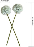 Silk Ball Chrysanthemum Light Green Artificial Flowers 10pcs Faux Pom pom Mums for Home Decor