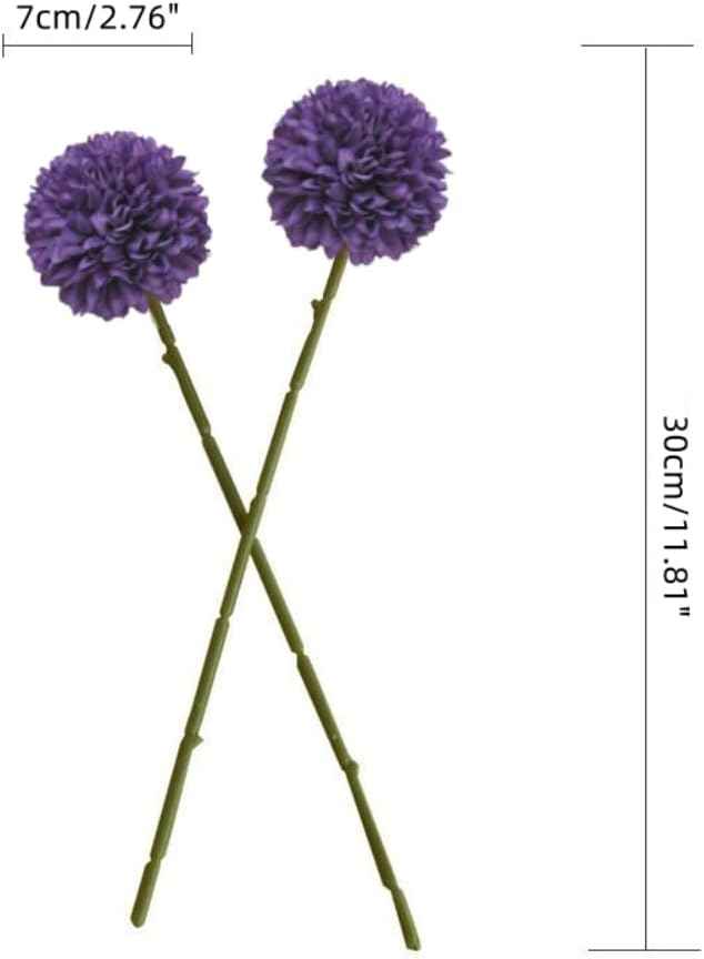 Silk Ball Chrysanthemum Purple Artificial Flowers 10pcs Faux Pom pom Mums for Home Decor