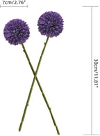 Silk Ball Chrysanthemum Purple Artificial Flowers 10pcs Faux Pom pom Mums for Home Decor