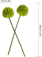Silk Ball Chrysanthemum Green Artificial Flowers 10pcs Faux Pom pom Mums for Home Decor