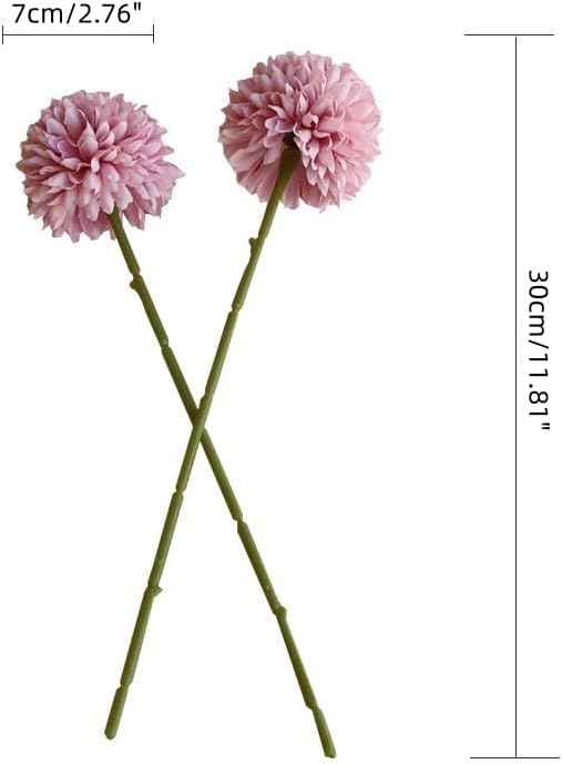 Silk Ball Chrysanthemum Fuchsia Artificial Flowers 10pcs Faux Pom pom Mums for Home Decor