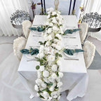50PCS White Velvet Rose Realistic Artificial Flowers Faux Roses for Wedding & Home Decor