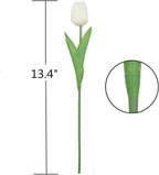 PU Real Touch White Tulips Artificial Flowers Lifelike Faux Tulip for Home Decor