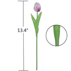 PU Real Touch Purple Tulips Artificial Flowers Lifelike Faux Tulip for Home Decor