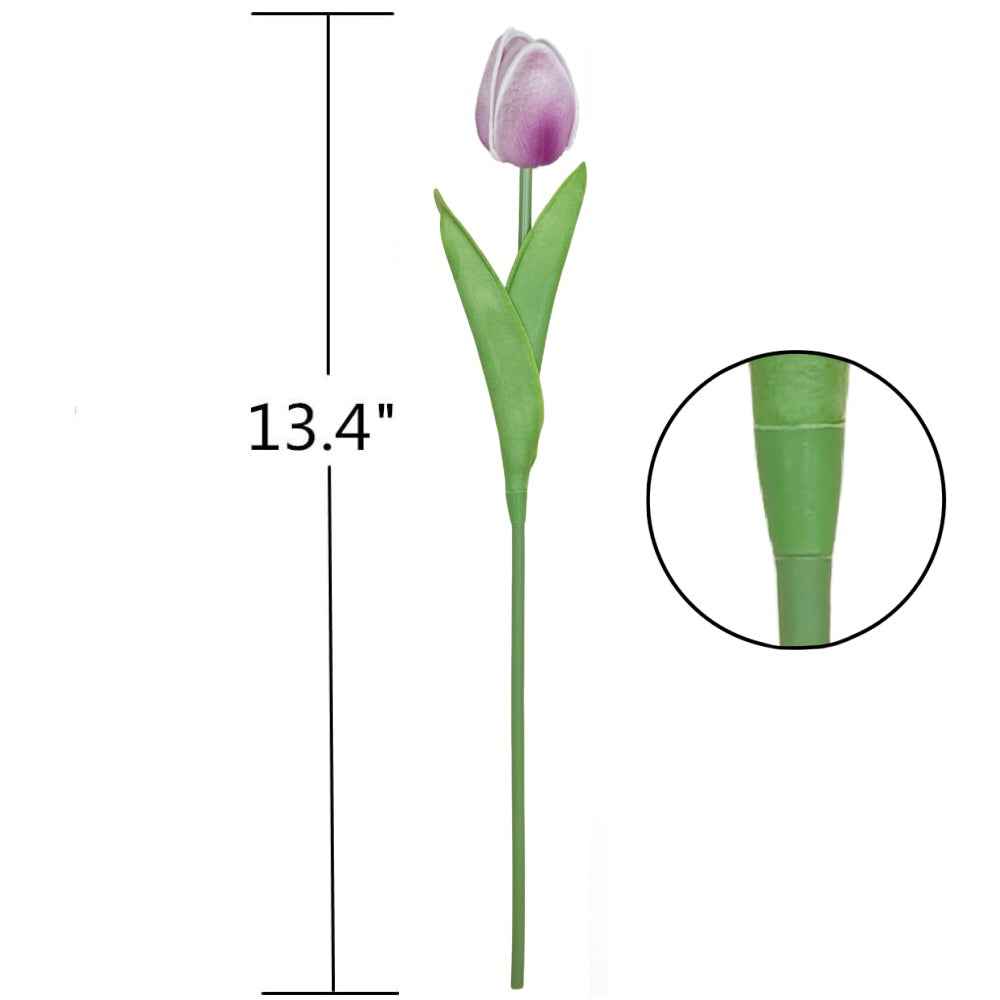 PU Real Touch Purple Tulips Artificial Flowers Lifelike Faux Tulip for Home Decor