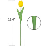 PU Real Touch Yellow Tulips Artificial Flowers Lifelike Faux Tulip for Home Decor