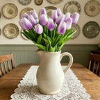 PU Real Touch Purple Tulips Artificial Flowers Lifelike Faux Tulip for Home Decor