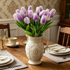 PU Real Touch Purple Tulips Artificial Flowers Lifelike Faux Tulip for Home Decor