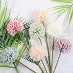 Silk Ball Chrysanthemum Colorful Artificial Flowers 12pcs Faux Pom pom Mums for Home Decor