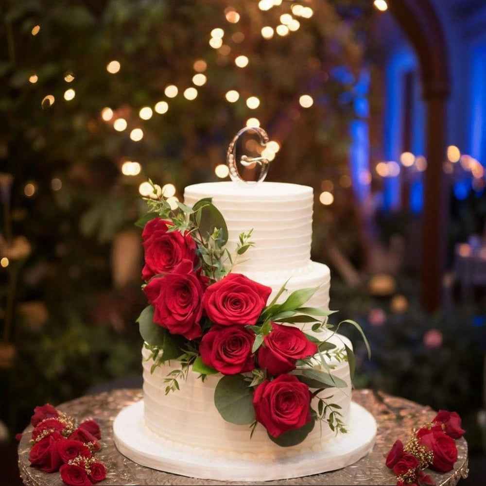 50PCS Red Velvet Rose Realistic Artificial Flowers Faux Roses for Wedding & Home Decor