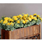 Silk Rose Bouquet 10 Heads Yellow Artificial Roses Faux Flowers for Home Decor & Wedding