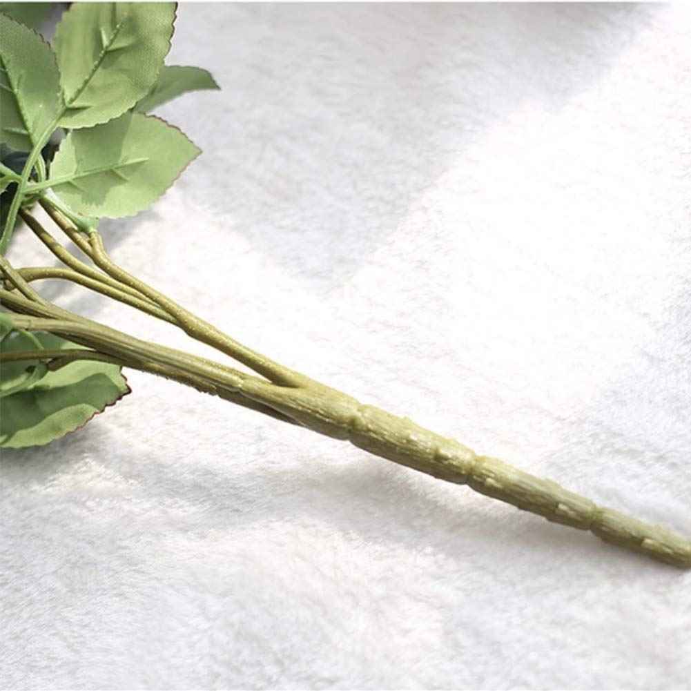 Silk Rose Bouquet 10 Heads Red Artificial Roses Faux Flowers for Home Decor & Wedding